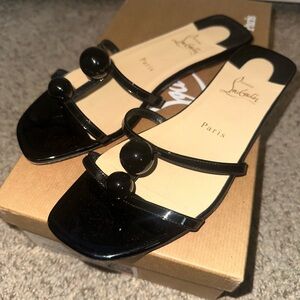 Christian Louboutin Glossy Black Sandals